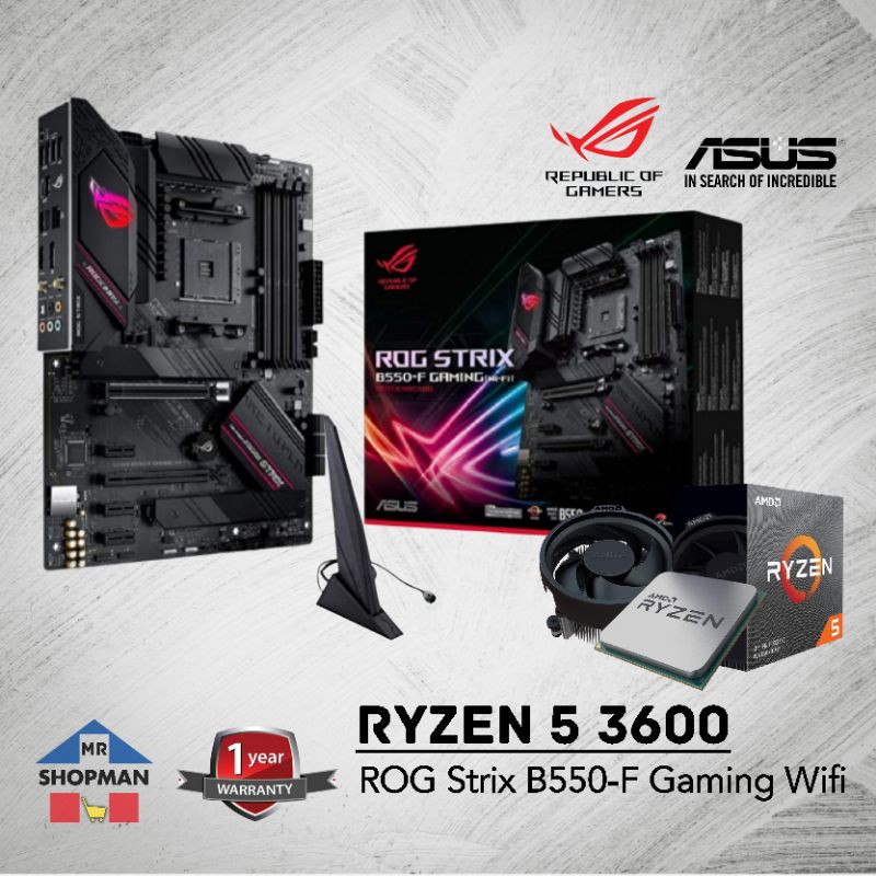 AMD Ryzen 5 3600 Processor w/ Asus Rog Strix B550 F Gaming Wifi II