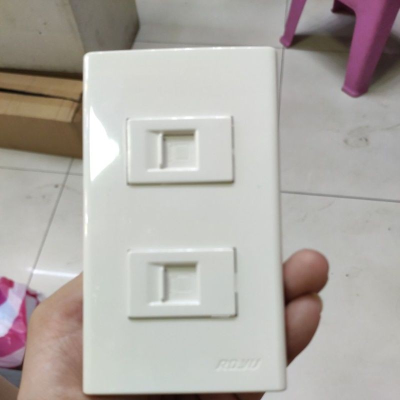 Royu 2 gang lan outlet (for cat5) | Shopee Philippines