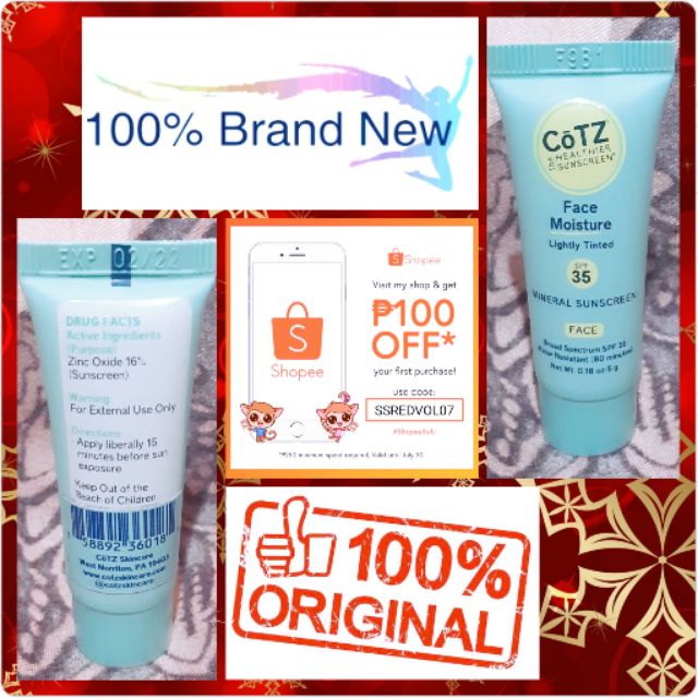 cotz face moisture lightly tinted sunscreen spf 35