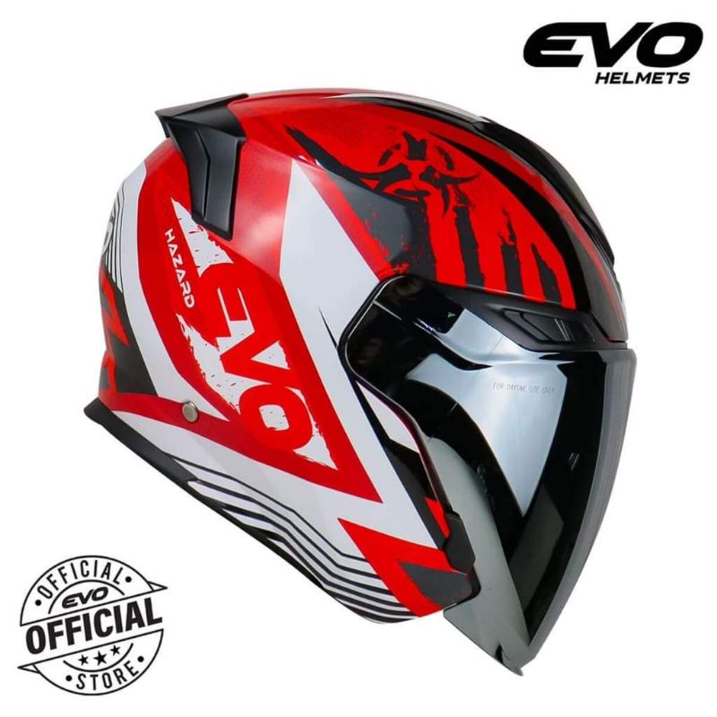 EVO RX7 Hazard Half face Dualvisor Helmet (Free Clear visor