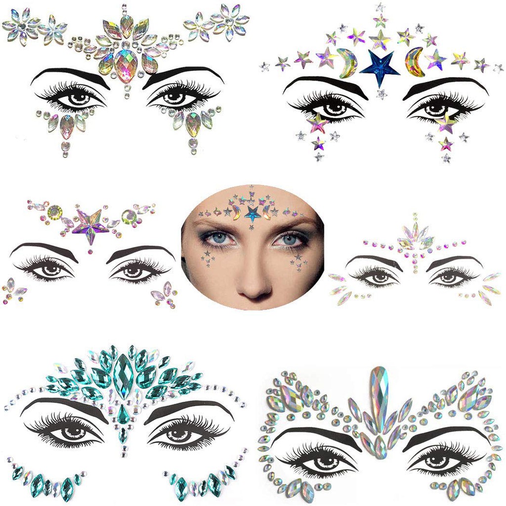 Mermaid Face Jewels Festival Clothing Rhinestones Face Stickers Body Gems  DIY Make Up Tattoos | Shopee Philippines
