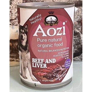 Aozi Pure Natural Organic Dog Food in Can 430g Beef & Liver Flavor