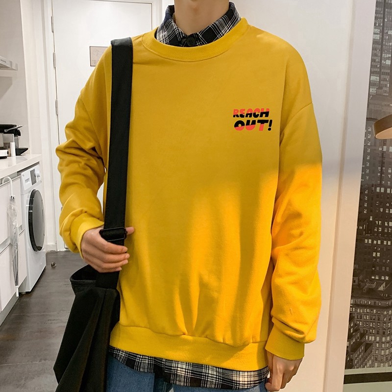 mens yellow pullover