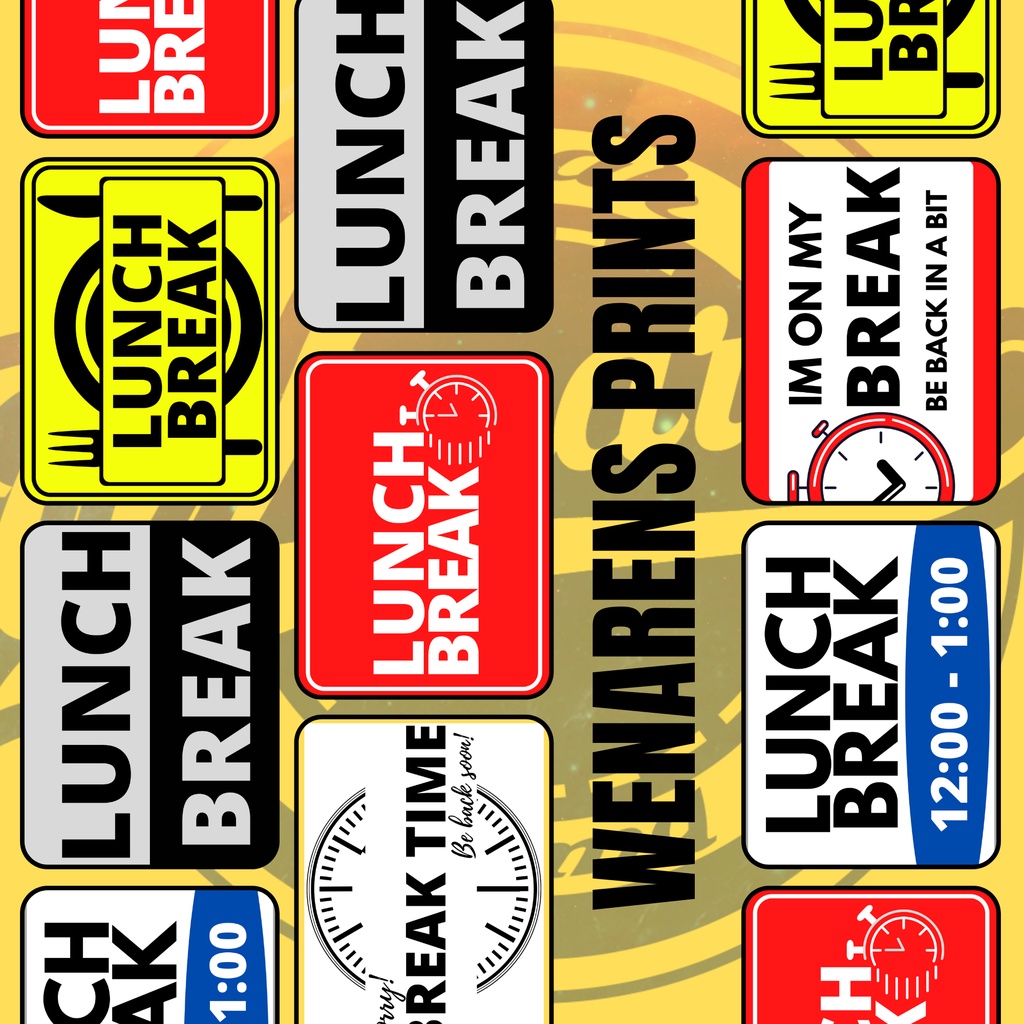 lunch-break-time-pvc-laminated-signage-and-self-adhesive-sign