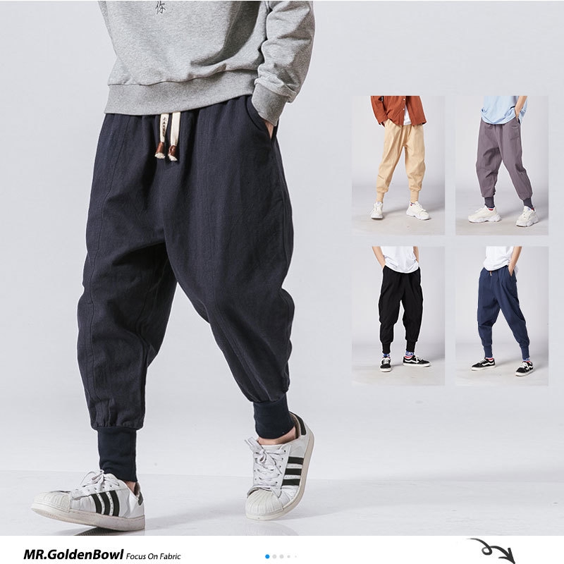 mens baggy linen trousers