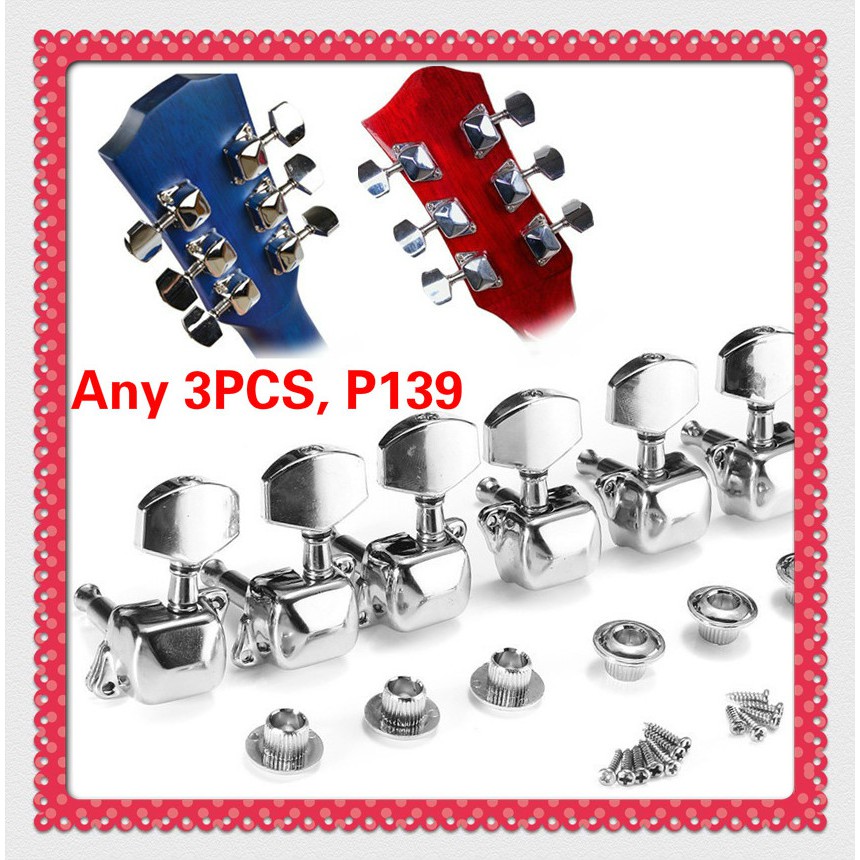 Guitars Acoustic Guitar String Button Metal Semiclosed Tuning Pegs Tuners Machine Heads 3x3