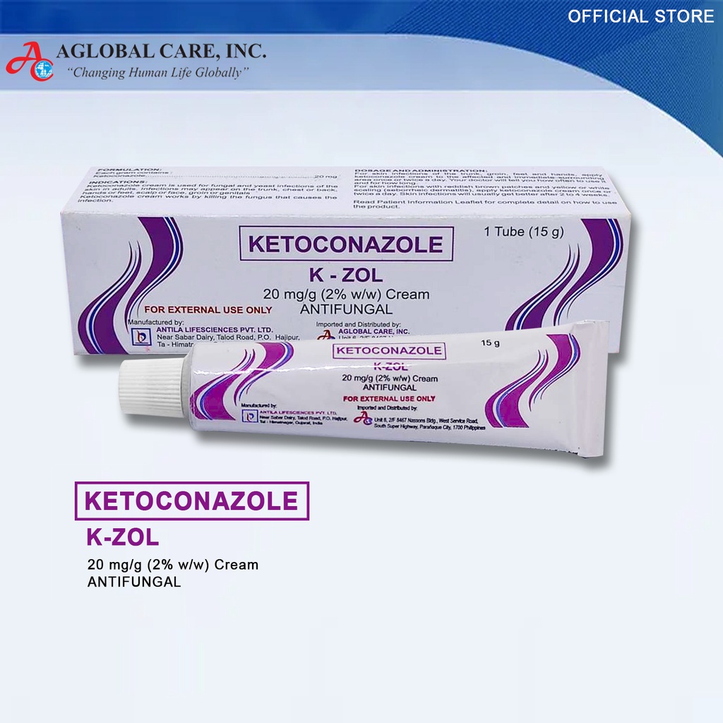 Ketoconazole (Kzol) 20mg/g (2 w/w) Cream / Antifungal 15g Best for