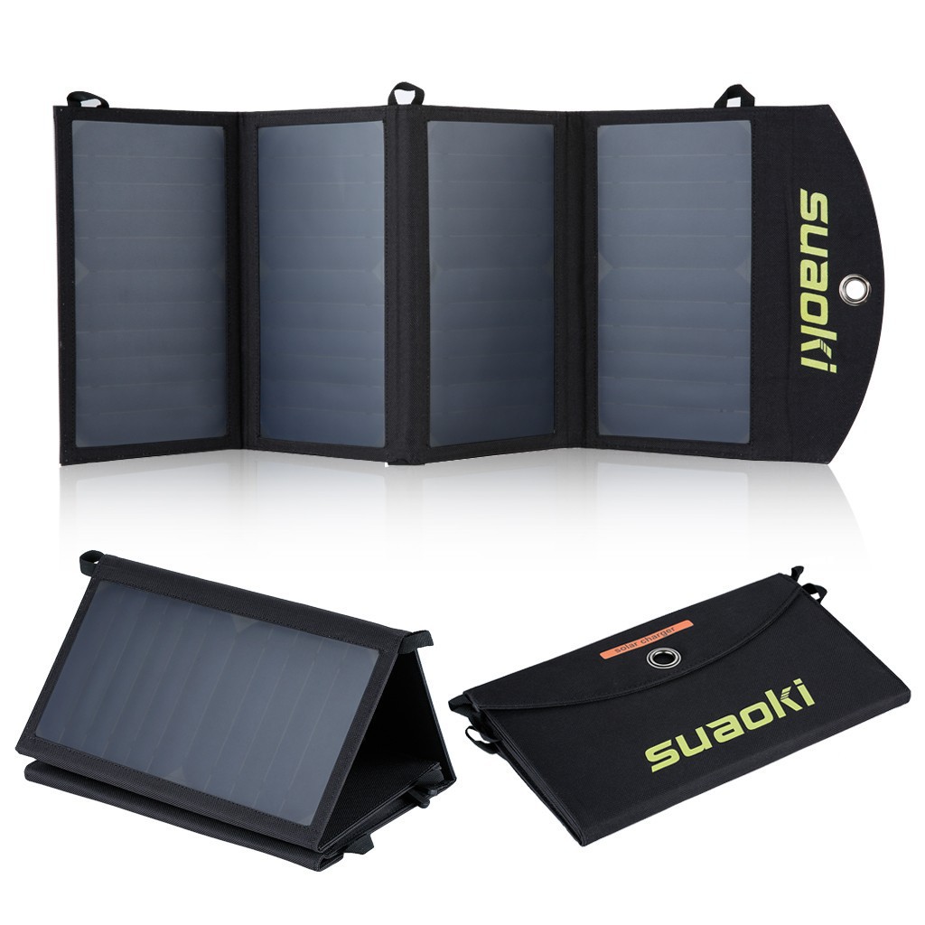 Suaoki 25w Solar Panel Chargerdual Port Foldable Charger Shopee