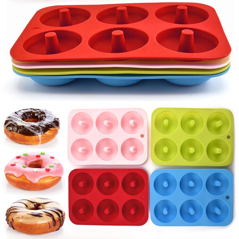 Silicone Donut Mould 6 Cavity NonStick FullSized Safe Baking Tray