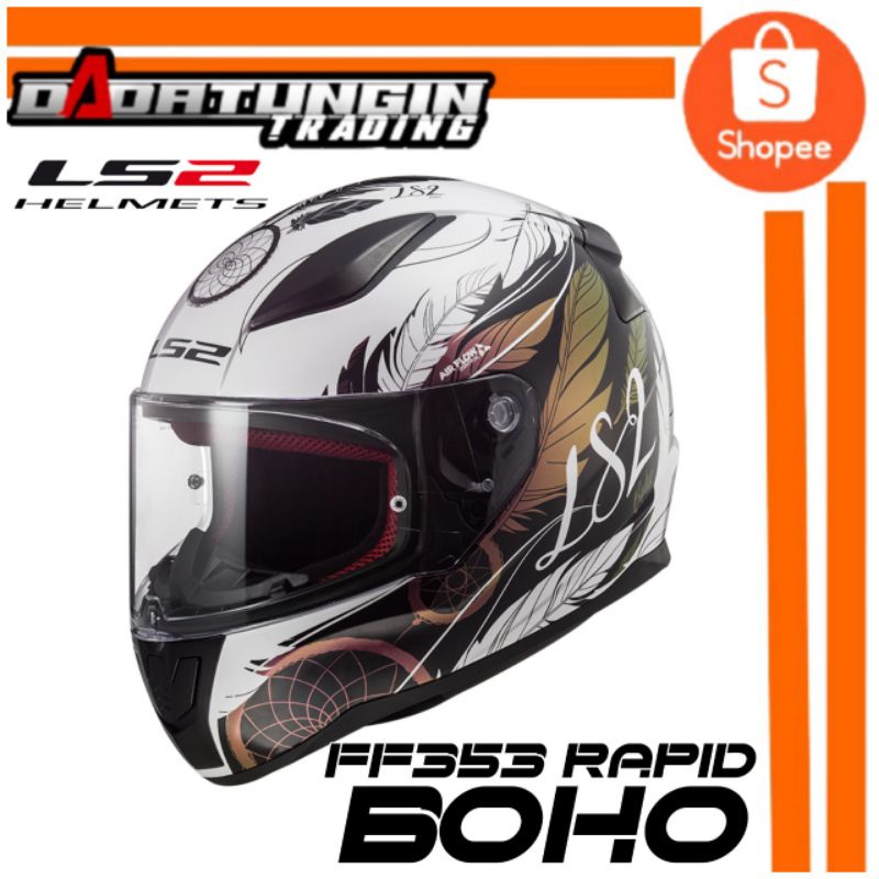 LS2 FF353 Rapid Full Face Motorcycle Helmet – White With Gold Iridium Visor, XS-3XL, ACU Approved