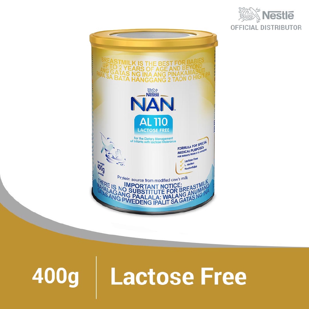 NAN AL Lactose Free 110 400g | Shopee Philippines