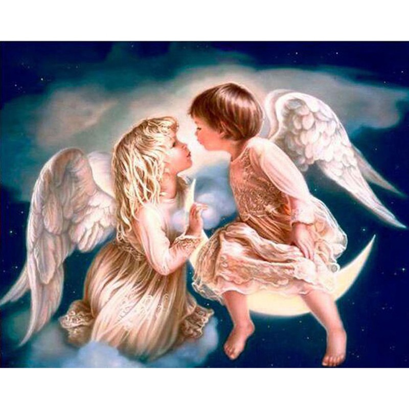 Download New Diy 5D Painting Angel Boy And Girl Full Circle Diamond PDF
