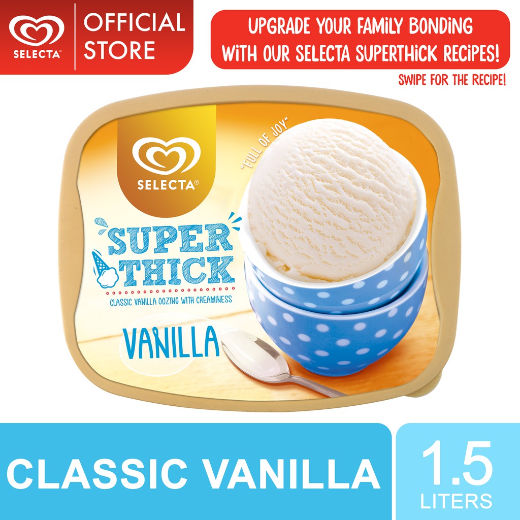 Selecta Super Thick Vanilla Ice Cream 15l Shopee Philippines