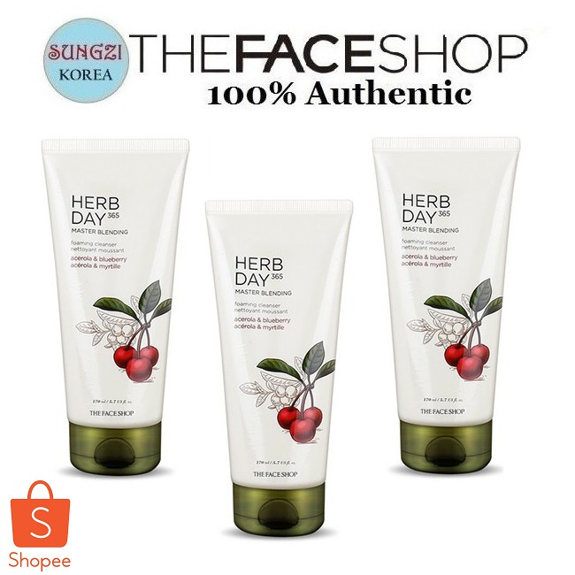 THE FACE SHOP Herb Day 365 Master Blending Facial Foaming Cleanser