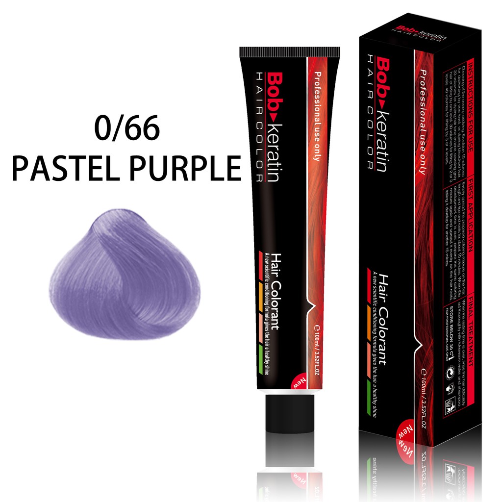 Pastel Purple Hair Color Set ( 0/66 Bob Keratin Permanent Hair dye )