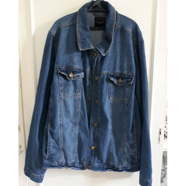 new look black oversized denim jacket