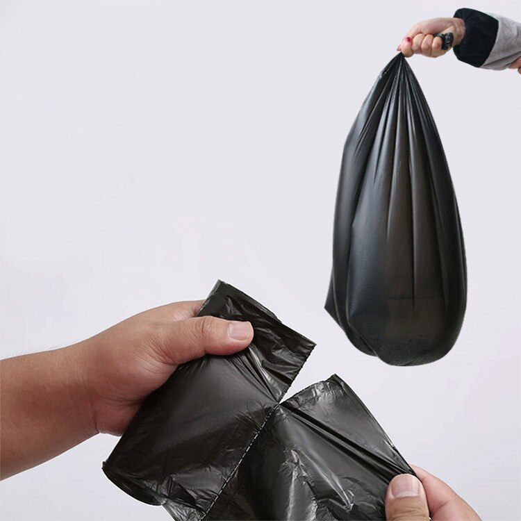 Dimensione : 60x80cm Roll Top Top Tipo 60x80cm Sacchetti di Spazzatura monouso Big Size Cucina Hotel Garbage Bags Black Plastic Bags 15pcs 