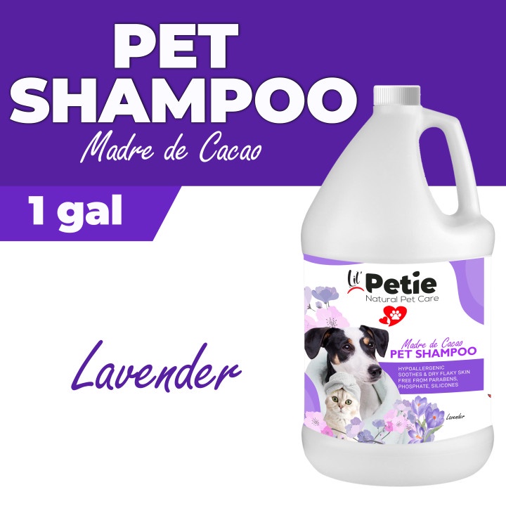 (G) 3.8 Liters Petie Lavender Madre De Cacao Pet Shampoo with Aloe Vera Natural Organic #1