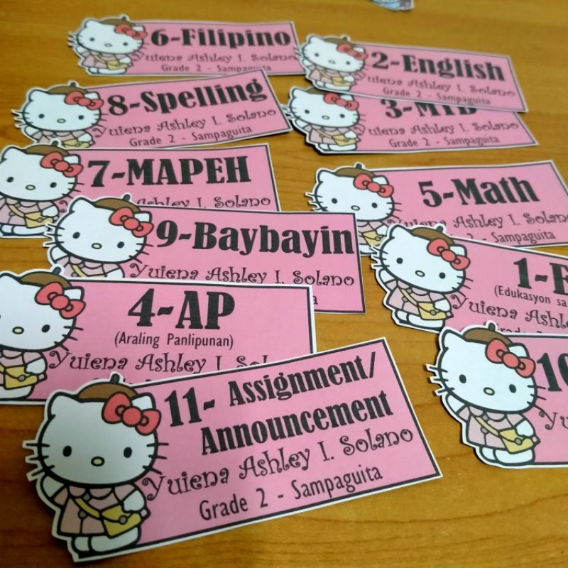 Subjects Sticker with Name, Grade, & Section | Shopee Philippines