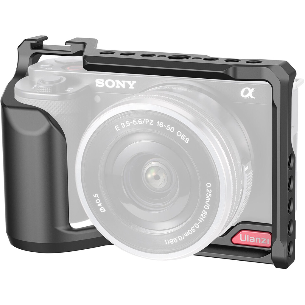 Ulanzi Aluminum Camera Cage for Sony ZVE10 with Arca Quick Release Plate Cold Shoe Mount NATO