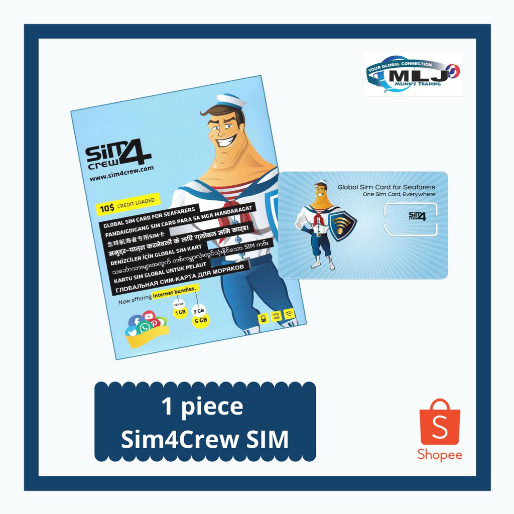 1 Piece Sim4crew Sim Card Shopee Philippines