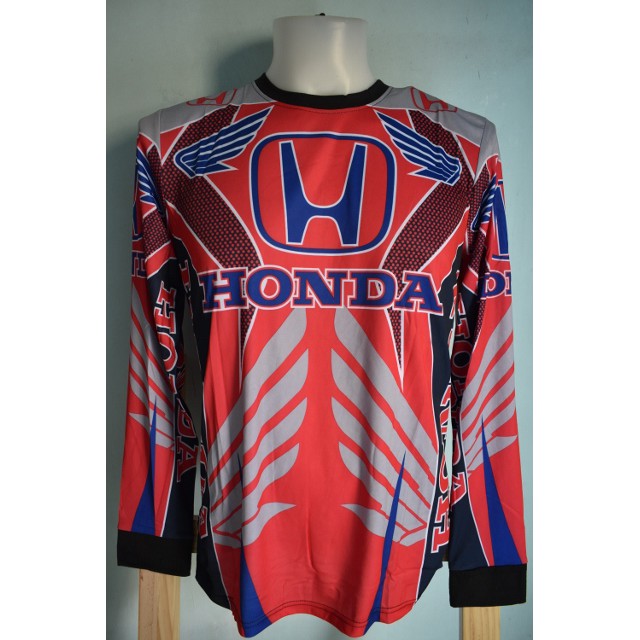 HONDA Motorcycle Jersey LongSleeve Red Shopee Philippines