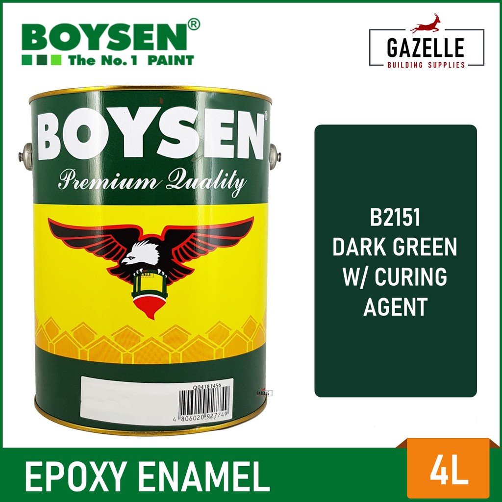 Boysen Epoxy Enamel 4l W Curing Agent 7 Colors White Silver Gray Blue Green Red Black Shopee Philippines