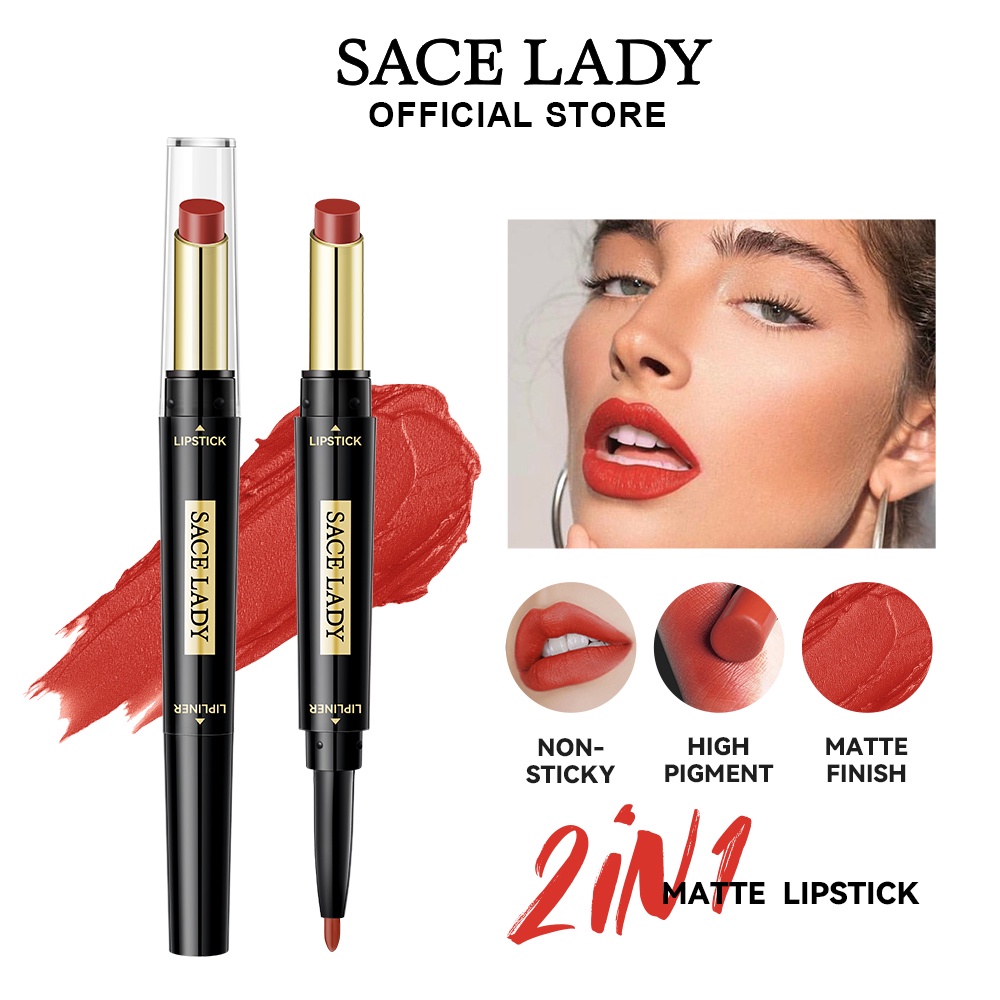 SACE LADY Matte Lipliner Long-Lasting Lipstick Waterproof High Pigment ...