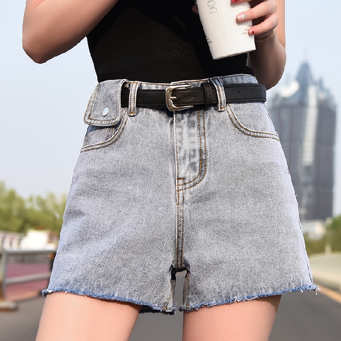 high waisted jean shorts with belt