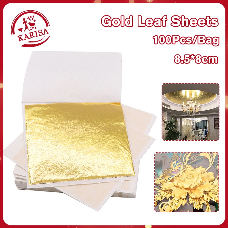 100Pcs Sheets Imitation Gold Leaf Gold Foil Sheet Decor For DIY