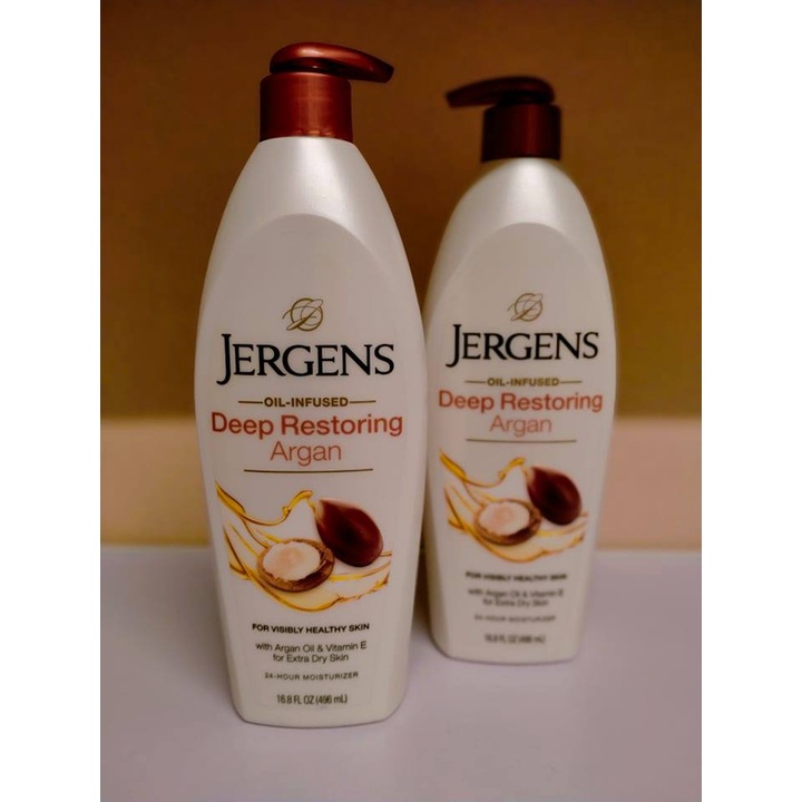 Jergens Deep Restoring Argan Oil Body Lotion, 16.8 oz (496mL) Shopee