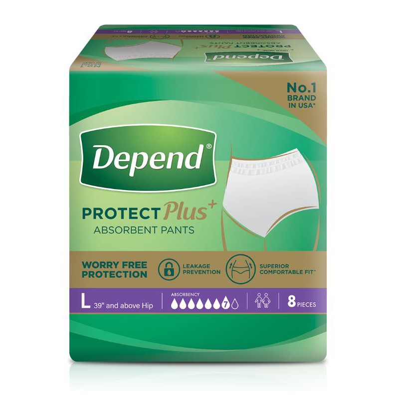 Depend Adult Diaper Protect Plus Absorbent Pants L 8pcs x 8 packs (64 pcs) Shopee Philippines