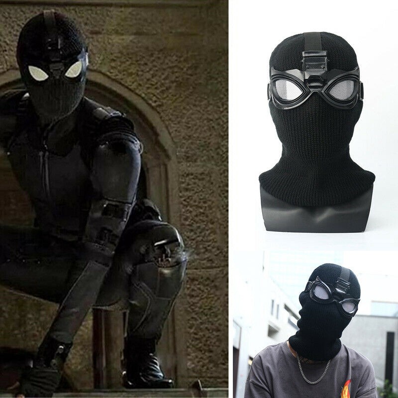 Spider-Man Far From Home Stealth Suit Mask Cosplay Noir Black Mask with  Goggles Glasses Halloween | Shopee Philippines