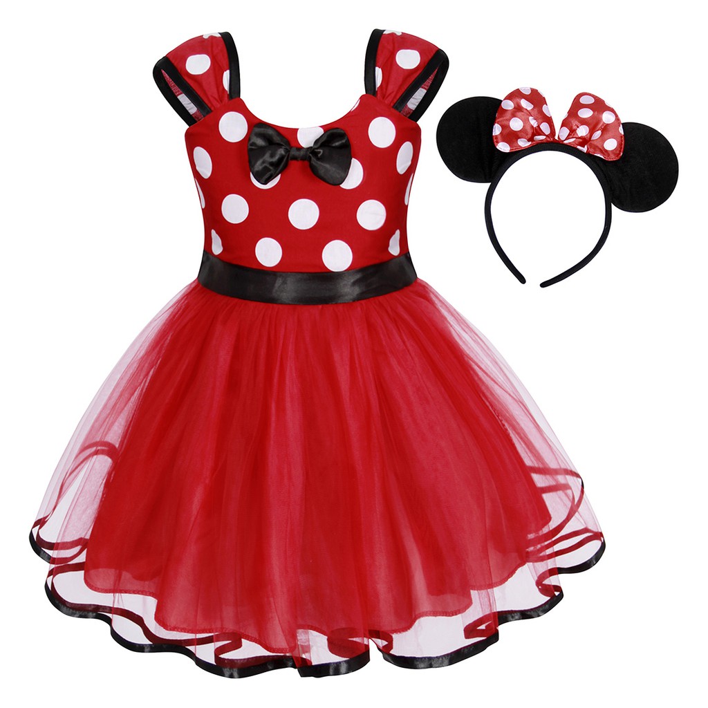 Chrismas Girls Mickey Mouse Costume Kids Sleeveless Dot Dress Girls ...
