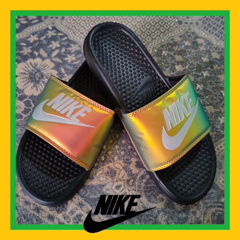 nike holographic slides