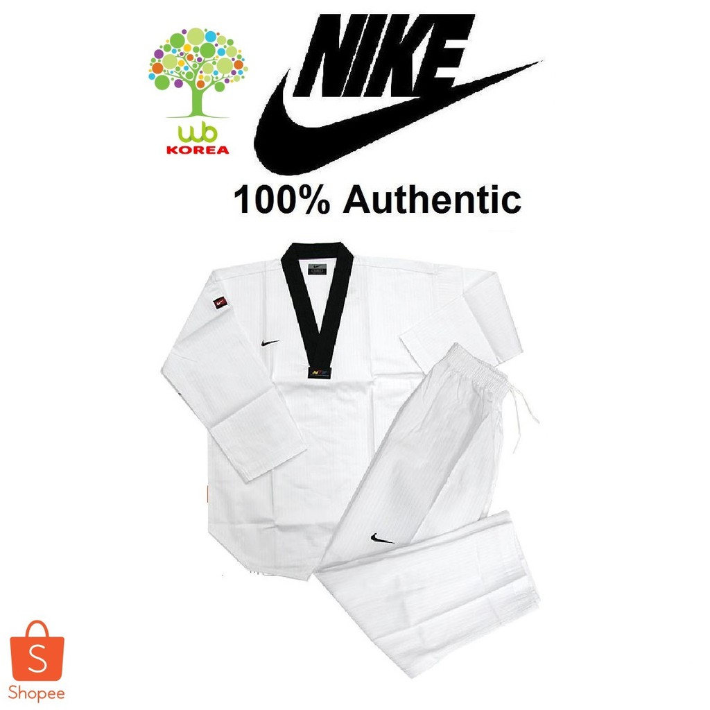 NIKE Taekwondo Federation Uniform (White/Black) Korean Taekwondo Made in Korea | Shopee