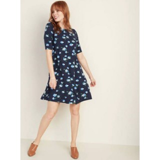 short sleeve jersey swing dress