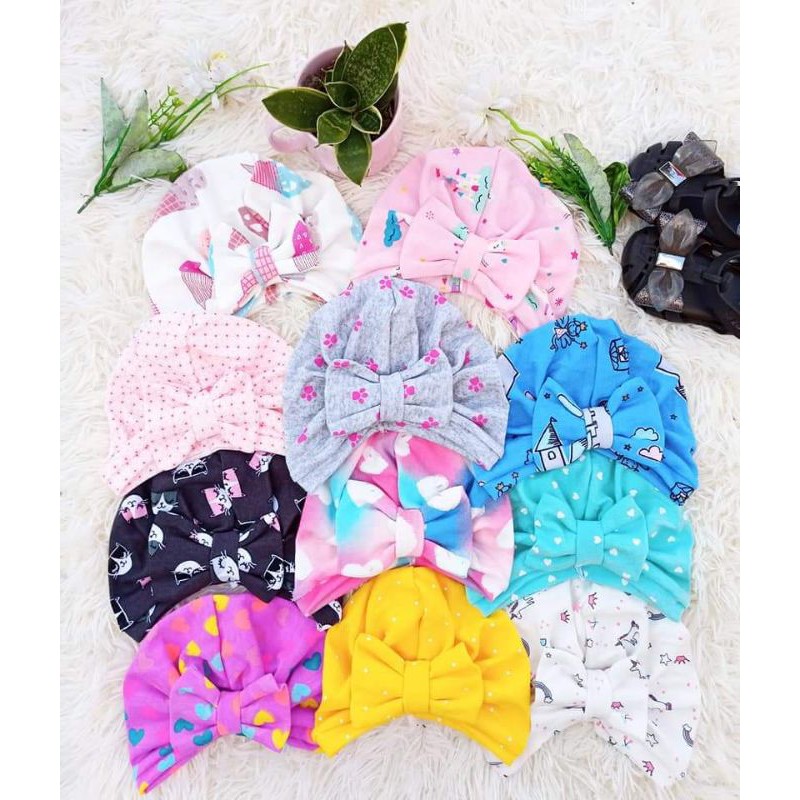 Baby girls Turban hats accessories SET of 20 PCS, handmade, pure cotton