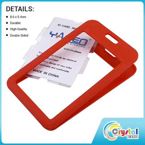 Double Sided PP ID Card Holder ID Case ID Protector ( Blue / Green / Grey / Red )