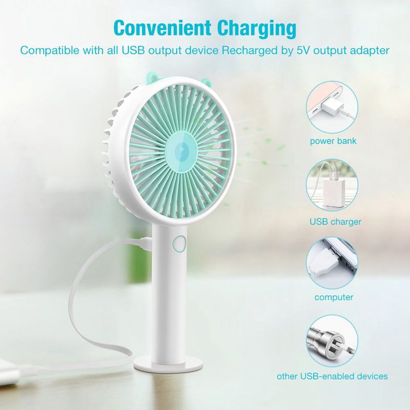 Mini Handheld Fan Usb Personal Fan Battery Operated 3 Level Speed