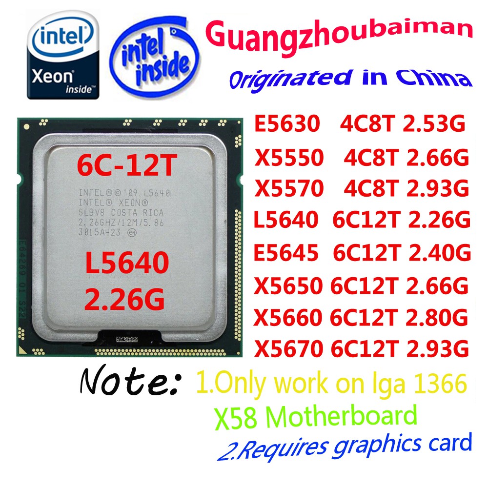 Used Lga 1366 Processor X5650 X5675 X5680 X5660 X5670 X5690 X5680 L5640 E5645 Lga 1366 Cpu Work On X58 Motherboard Shopee Philippines