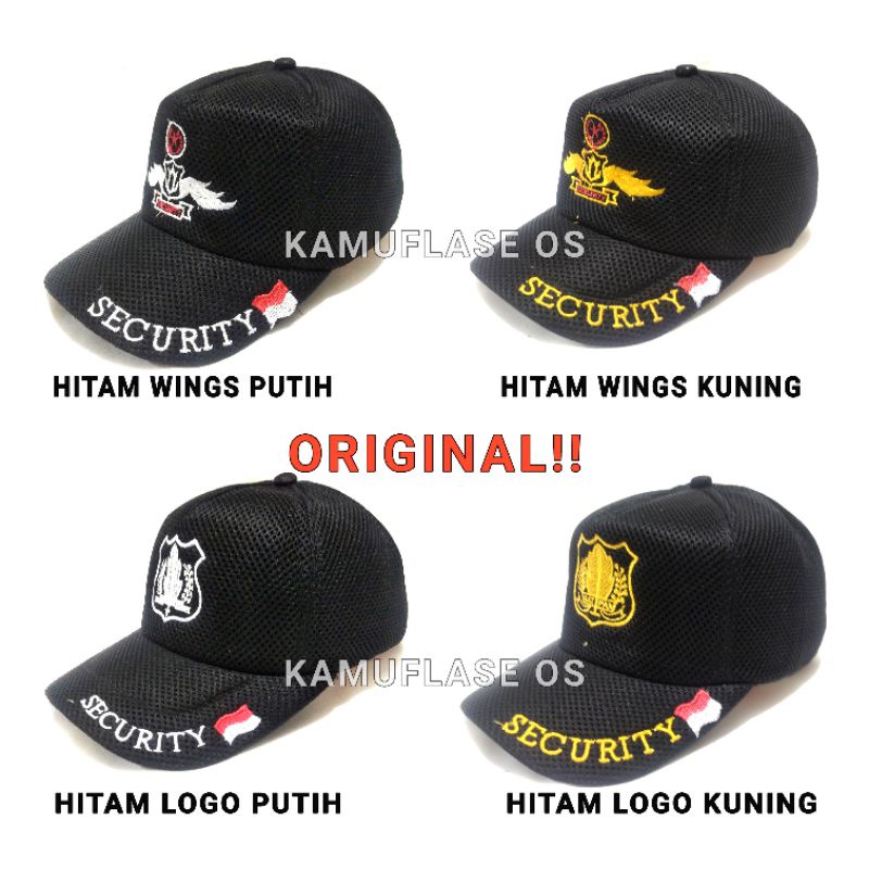 HITAM Wholesaler! Security Hat Black And Brown Embroidered SECURITY Hat