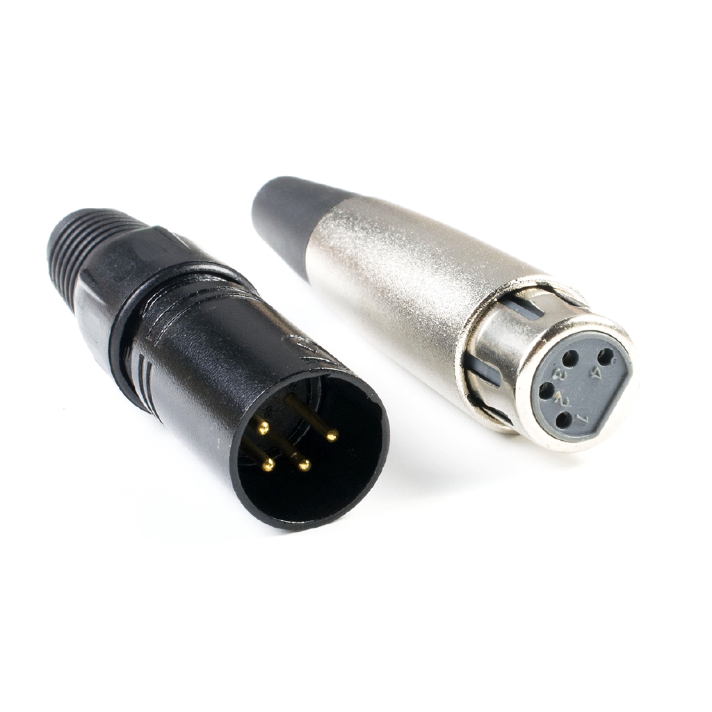 XLR 4Pin Female socket / Male plug LowImpedance Audio Microphone
