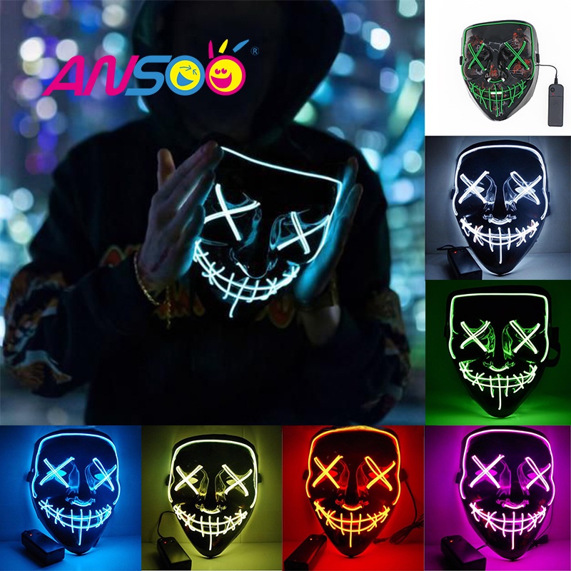 Halloween Mask, LED Light up Purge Mask, Purge Mask Costume,Halloween ...