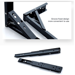 Stainless Steel Triangle Folding Angle Bracket Heavy Support Black Adjustable Wall Mounted Bracket #3