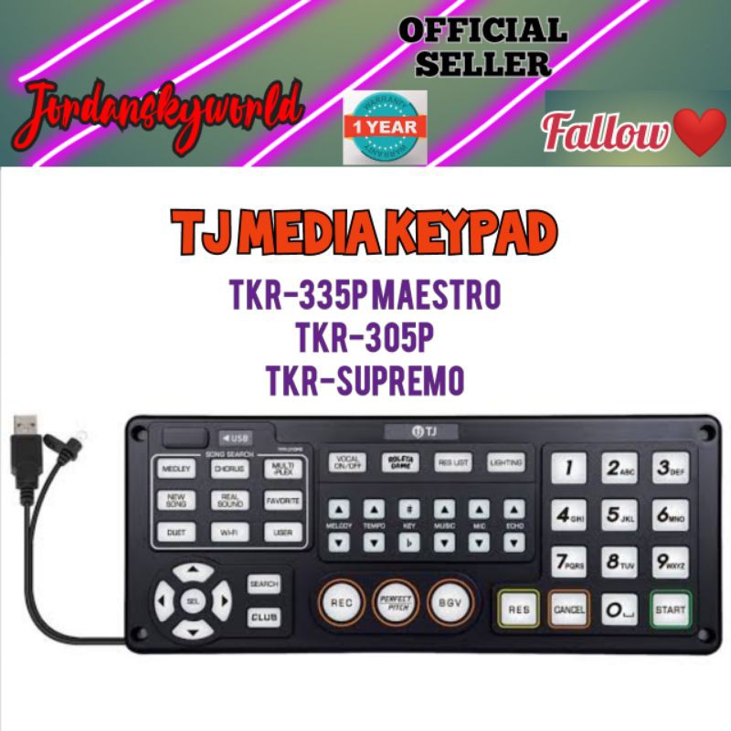 TJ Media Karaoke Keyboard/Keypad Compatible with TJ Media TKR335P,TKR