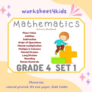 64, Pages Grade 4 Mathematics Set 1 Workbook - 2 Pages per sheet