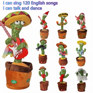 Dancing cactus toy plush toys Battery charging Talking Plush music toys lights 120 English songs