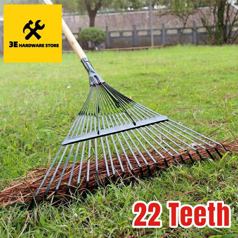 COD 22 Teeth Grass Rake Head Garden Leaf Rake Cleaning Tool | Shopee ...