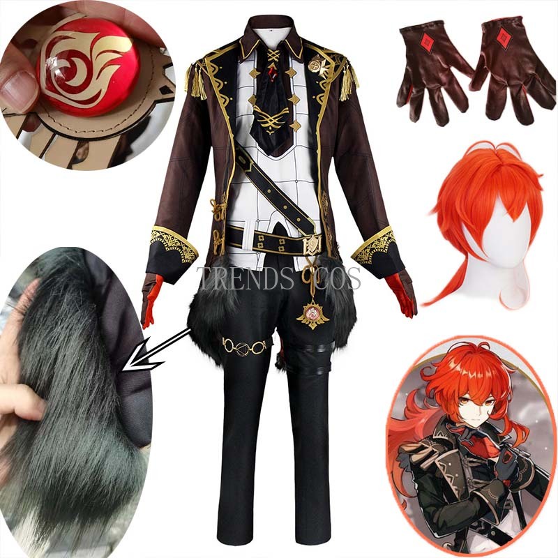 Anime Cosplay Costume Cosplay Game Genshin Impact Diluc Outfit Diluc ...